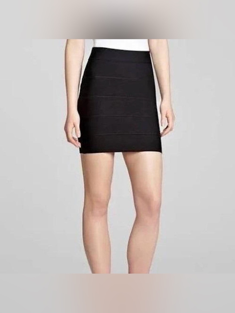 BCBG Simone High Waisted Bandage Skirt, Black, Size S, NWOT